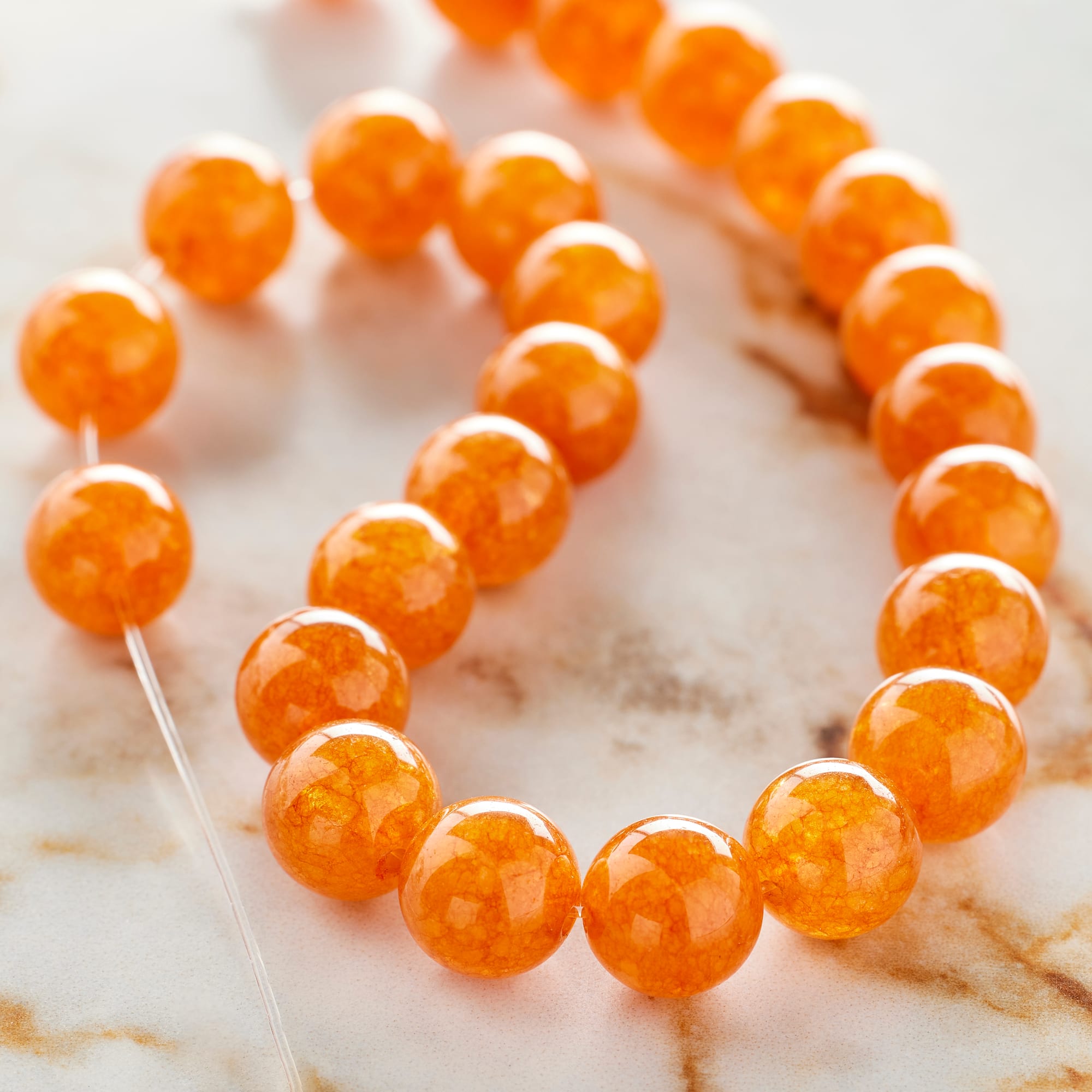 Round Orange Quartzite Beads, 8mm by Bead Landing™